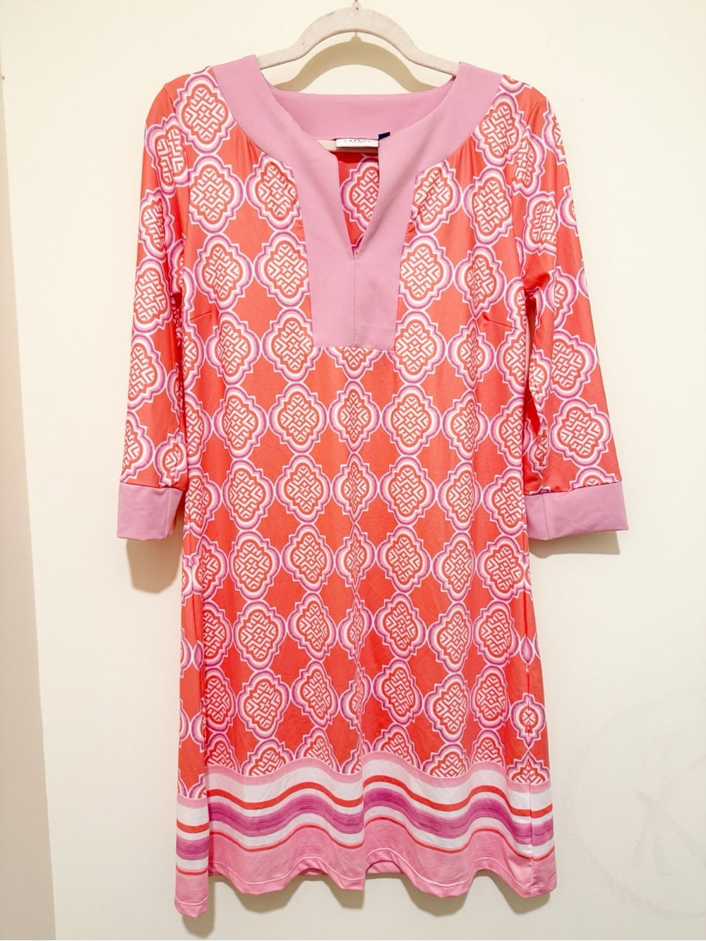 Cabana Life Pink Coral Geometric Women's Swim Cover-Up